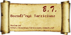 Bozsányi Tarziciusz névjegykártya